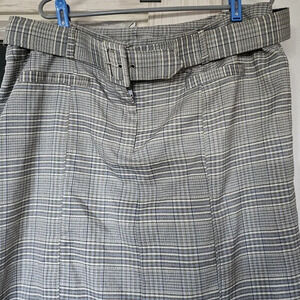 Ashley Stewart Grey/Blue/White Women's Skirt Size 18Lined